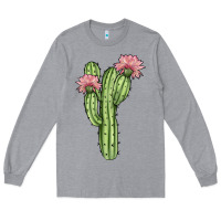 Heather Grey cactus 4 Long Sleeve Tee - JahusDesignShop