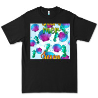 Black seahorse and sea shell seamless pattern Premium Tee - BundleAndBundleShop
