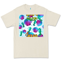 Bone seahorse and sea shell seamless pattern Premium Tee - BundleAndBundleShop