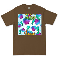 Cacao seahorse and sea shell seamless pattern Premium Tee - BundleAndBundleShop
