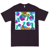 Plum seahorse and sea shell seamless pattern Premium Tee - BundleAndBundleShop