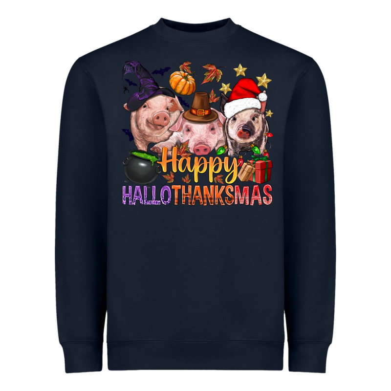 Happy Hallothanksmas Pigs Heavyweight Sweatshirt by BundleAndBundleShop | Teevron