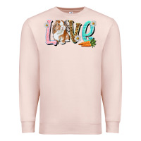 Pale Pink Love Easter Rabbit Easter Day Premium Sweatshirt - HowdyJamesFarm