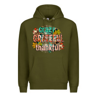 Army Green crazy grateful thankful Premium Hoodie - CowGirlArtShop