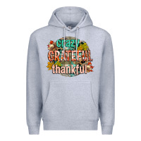 Heather Grey crazy grateful thankful Premium Hoodie - CowGirlArtShop