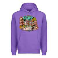 Purple crazy grateful thankful Premium Hoodie - CowGirlArtShop
