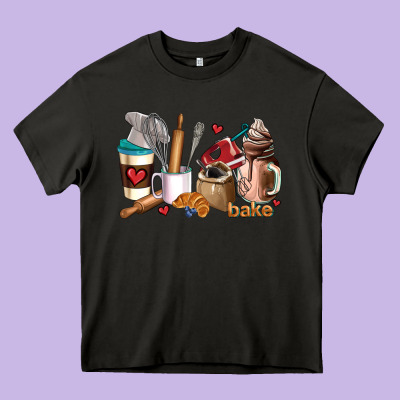Bakery Coffee Cups Heavy Core Tee Designed By Adodesignshop