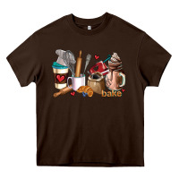 Chocolate Brown bakery coffee cups Heavy Core Tee - AdoDesignShop