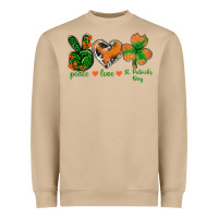Mushroom Peace Love St.Patrick's Day Heavyweight Sweatshirt - BundleAndBundleShop