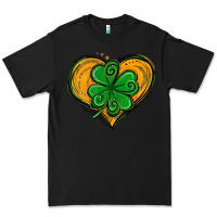 Black St. Patrick's Day Heart with Shamrock Premium Tee - Jasminsmagicworld