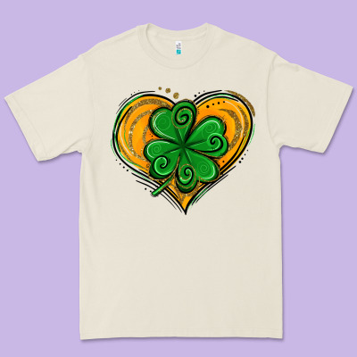 St. Patrick's Day Heart With Shamrock Premium Tee Designed By Jasminsmagicworld