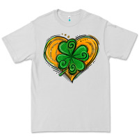 Dove Grey St. Patrick's Day Heart with Shamrock Premium Tee - Jasminsmagicworld