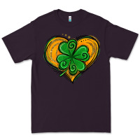 Plum St. Patrick's Day Heart with Shamrock Premium Tee - Jasminsmagicworld