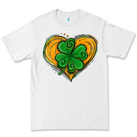 White St. Patrick's Day Heart with Shamrock Premium Tee - Jasminsmagicworld