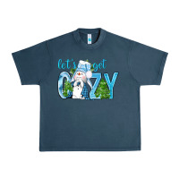Midnight Navy lets get cozy Urban Heavy Tee - NancyCooperArtShop