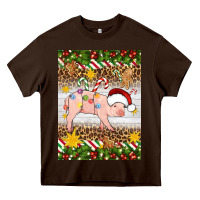 Chocolate Brown christmas pig Heavy Core Tee - Artiststas