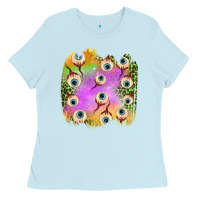 Baby Blue eyes leopard halloween patch Ladies Tee - BundleAndBundleShop
