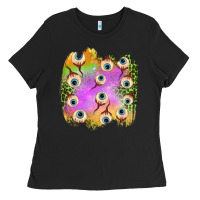 Black eyes leopard halloween patch Ladies Tee - BundleAndBundleShop