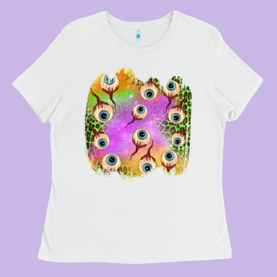 Eyes Leopard Halloween Patch Ladies Tee Designed By Bundleandbundleshop
