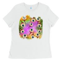 White eyes leopard halloween patch Ladies Tee - BundleAndBundleShop