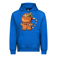 Cobalt Gingerbread Cookie Man Hot Cocoa Coffee Urban Hoodie - FaDigitalArtStudio