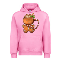 Fuchsia Pink Gingerbread Cookie Man Hot Cocoa Coffee Urban Hoodie - FaDigitalArtStudio