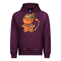 Mauve Wine Gingerbread Cookie Man Hot Cocoa Coffee Urban Hoodie - FaDigitalArtStudio