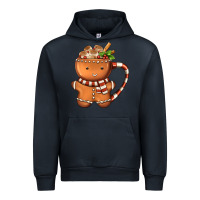 Navy Gingerbread Cookie Man Hot Cocoa Coffee Urban Hoodie - FaDigitalArtStudio