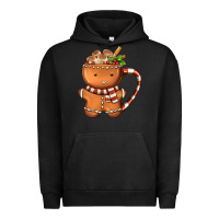 Pigment Black Gingerbread Cookie Man Hot Cocoa Coffee Urban Hoodie - FaDigitalArtStudio