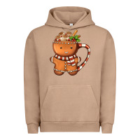 Pigment Burro Gingerbread Cookie Man Hot Cocoa Coffee Urban Hoodie - FaDigitalArtStudio