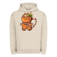 Pigment French Oak Gingerbread Cookie Man Hot Cocoa Coffee Urban Hoodie - FaDigitalArtStudio