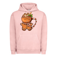 Pigment Salmon Gingerbread Cookie Man Hot Cocoa Coffee Urban Hoodie - FaDigitalArtStudio