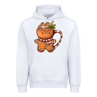White Gingerbread Cookie Man Hot Cocoa Coffee Urban Hoodie - FaDigitalArtStudio