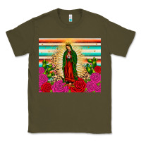 Army Green our lady of guadalupe cactus leopard Classic Tee - JahusDesignShop