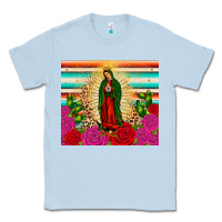 Dusty Blue our lady of guadalupe cactus leopard Classic Tee - JahusDesignShop