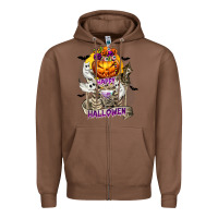 Chestnut Happy Halloween with Skeleton Zipper Hoodie - texasbilliewilder