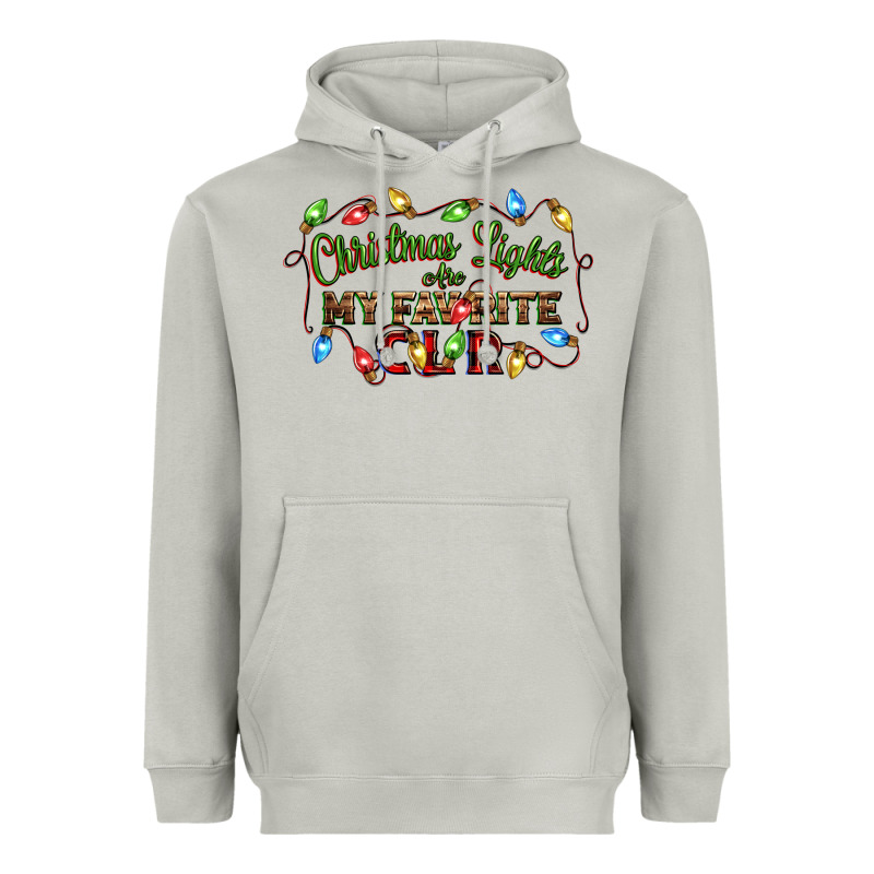Christmas Lights Are My Favorite Color Heavyweight Hoodie by CowGirlArtShop | Teevron
