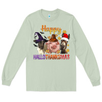 Matcha Happy Hallothanksmas Farm Animal Long Sleeve Tee - BundleAndBundleShop