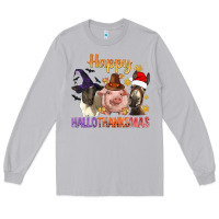 Moon Dust Happy Hallothanksmas Farm Animal Long Sleeve Tee - BundleAndBundleShop