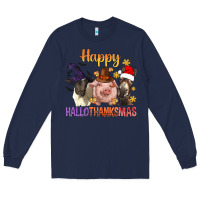 Happy Hallothanksmas Farm Animal Long Sleeve Tee | Teevron