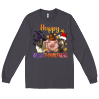 Smoke Happy Hallothanksmas Farm Animal Long Sleeve Tee - BundleAndBundleShop