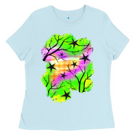 Baby Blue star halloween patch Ladies Tee - BundleAndBundleShop