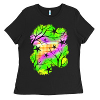 Black star halloween patch Ladies Tee - BundleAndBundleShop