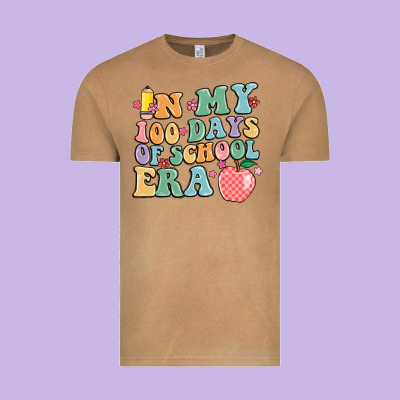 In My 100 Days Of School Era Vintage Tee Designed By Maliassmallbusiness