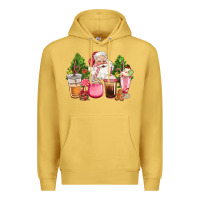 Antique Gold pink christmas santa coffe cups Premium Hoodie - CowGirlArtShop