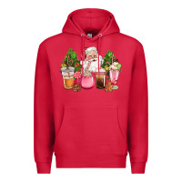 Pink Christmas Santa Coffe Cups Premium Hoodie | Teevron