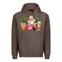 Coffee pink christmas santa coffe cups Premium Hoodie - CowGirlArtShop