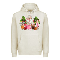 Oatmeal Heather pink christmas santa coffe cups Premium Hoodie - CowGirlArtShop