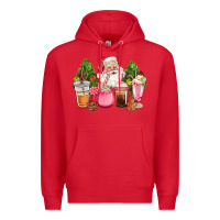 Red pink christmas santa coffe cups Premium Hoodie - CowGirlArtShop