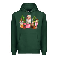 Sports Green pink christmas santa coffe cups Premium Hoodie - CowGirlArtShop